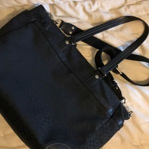 Coach computer/diaper crossbody briefcase bag